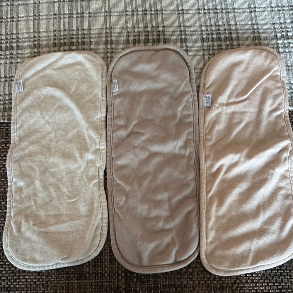 Set of Three Beige and Tan Burp Cloths